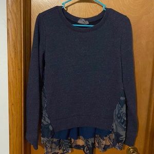 Anthropology- Vanessa Virginia navy top